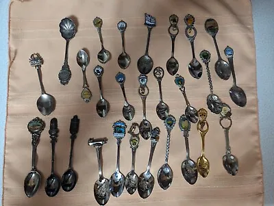 Lot Of 27 Souvenir Spoons • $27