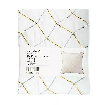 4 X NEW IKEA GOKVALLA 50x50cm (20x20 ) Cushion Covers White 805.419.52 • £24.99