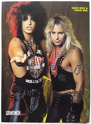 Motley Crue Nikki Sixx Vince Neil Vintage 1980's Magazine Pinup Poster Clipping • $9.95