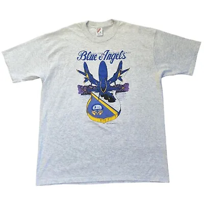 $22.49 • Buy Vtg Jerzees 1992 Blue Angels T-Shirt Sz XL Gray Graphic Tee Fighter Jet USA Made