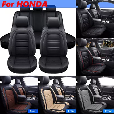 Car Seat Covers Leather 5-Seat Full Set Front Rear Protectors Cushion For HONDA • $79.98