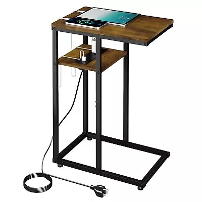 Side Table C Table End Table Living Room Side Table With Chargeable USB Po... • $52.19