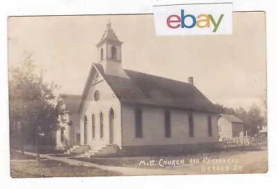 C1905 RPPC GARNER IOWA METHODIST CHURCH PARSONAGE VINTAGE POSTCARD IA MONONA ! • $11.99