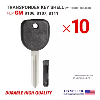 $20.95 • Buy 10X Key Case Shell B106, B107, B111 For GM With Chip Holder High Quality