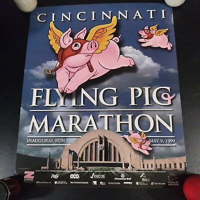 Cincinnati Flying Pig Inaugural Marathon Race Poster Vintage  • $25