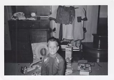 Vintage Photo Boy With Gun Western Shirt And Toys Might Be Christmas  • £26.52