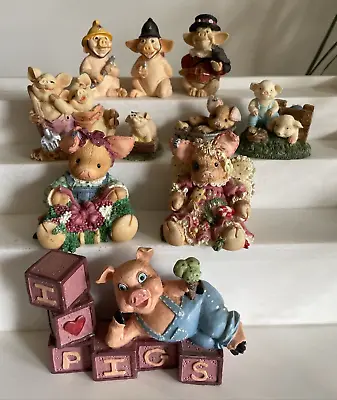 Vintage Lot  Of 10 Adorable Pig Figurines • $24