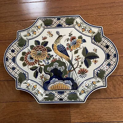 Royal Delft  De Porceleyne Fles Plate Birds & Flowers Art Polychrome Decorative • $235.77