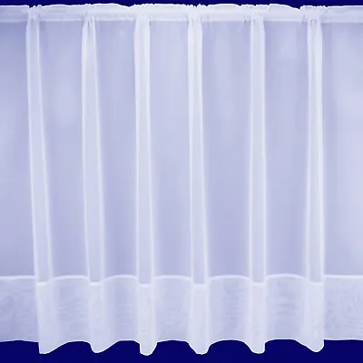 Plain Envelope Hem White Plain Voile Net Curtain - Sold In Set Sizes - Free Post • £75