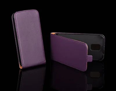 Pouch Cover Flip Pocket Case Slim Flip Leather Case Leather PU Case Purple • £8.98