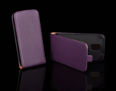 Pouch Cover Flip Pocket Case Slim Flip Leather Case Leather PU Case Violet • £7.99