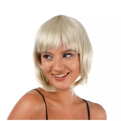 BLONDE Short Straight Bob Wig Glamour Fancy Dress Party Accessory Cosplay 1920s • £9.99