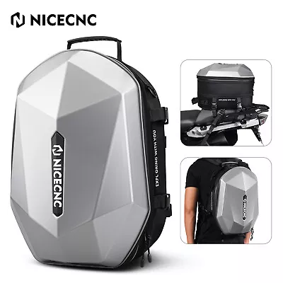 Waterproof Motorcycle Rear Seat Bag Helmet Tail Bag Backpack Luggage Saddle Box • $67.99