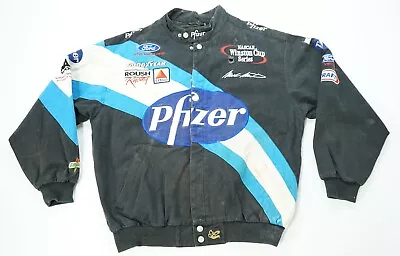 Rare VTG CHASE AUTHENTICS Mark Martin Pfizer NASCAR Racing Pit Jacket 2000s SZ L • $129.99