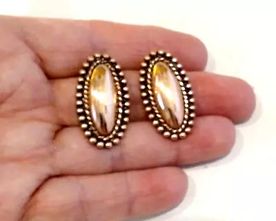 Vintage Southwestern Copper Elongated Pierced Stud Earrings Bead Twist Details • $16.99