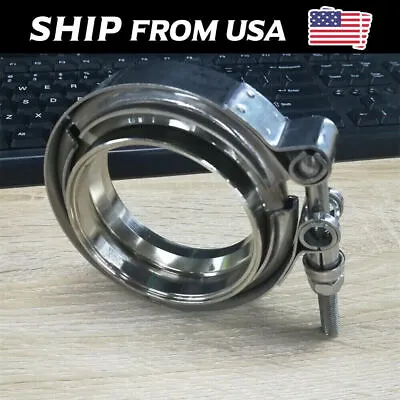 $14.39 • Buy Exhaust Downpipe 3inch V-band Clamp 3  Male/female Flange Kit Ss304 Stainless Us