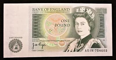 Bank Of England J B PAGE £1 Banknote  (B340) 1978 (Serial: A51N) - MINT UNC • £12.90