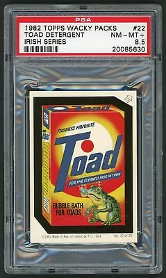 1982 / 85 Topps Wacky Packages Sticker Irish Series #22 Toad Detergent PSA 8.5 • $117.89