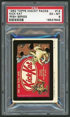 1982 / 85 Topps Wacky Packages Sticker Irish Series #14 Kick Kat PSA 6 • $28.89