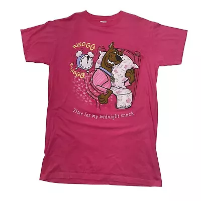 Vintage Scooby Doo Cartoon Network T Shirt Pink Double Sided Graphic One Size • $49.95