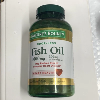 $14.89 • Buy Nature’s Bounty Odor-less Fish Oil 1000mg 220 Softgels EXP 5/24