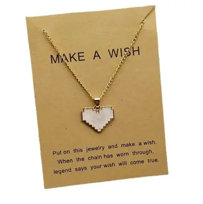 New White Heart Gold Chain Necklace Make A Wish US Seller • $1