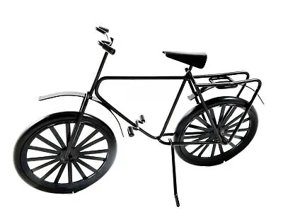 £6.50 • Buy Dolls House Adults Black Bike Bicycle With Luggage Rack Miniature Accessory