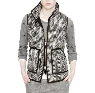J.crew Excursion **xs** Black & White Herringbone Down Quilted Puffer Vest • $27