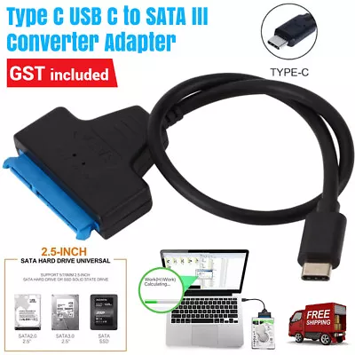 AU Type C USB C To SATA III Converter Adapter Cable For 2.5  Hard Drive HDD SSD • $7.86