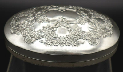 $9.95 • Buy Vintage Towle Silverplate Jewelry / Trinket Box - Oval - Red Velvet - Japan