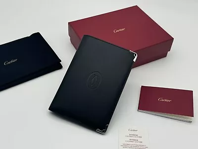 Cartier Must De Cartier Black Leather Passport Holder New 100% Genuine Rp $600 • $375