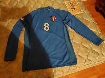 2002 Italy Luigi Di Biagio MATCH WORN Home L/S Shirt #8  • $2.25