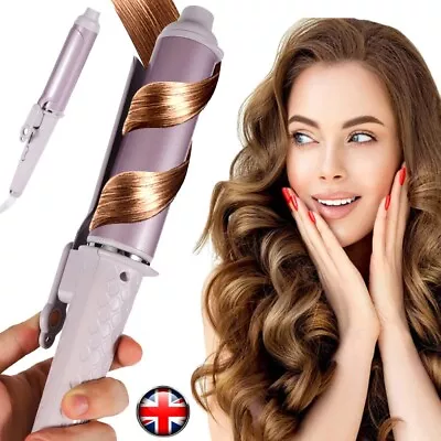 Professional Wavy Rotating Curling Iron Hand Spin Curling Wand Hair Curler 40mm • £19.98