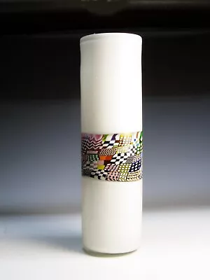 Richard Marquis & Ro Purser Noble Effort Studio Art Glass Cyl. Vase Murrine 1986 • $3450