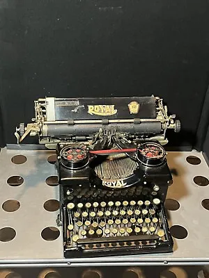 Vintage ROYAL No 10 Glass Key Typewriter Beveled Glass Antique • $20