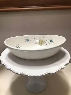 Vintage Mid-Century Franciscan Atomic Starburst Oval Vegetable Serving Bowl 8.25 • $59.99