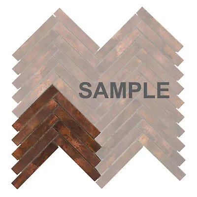 $3.99 • Buy Antique Copper Color Metallic Metal Herringbone Mosaic Tile Wall Backsplash