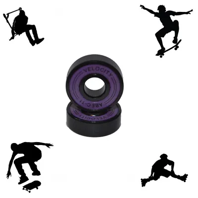 Abec 11 Bearings Black Chrome 608 RS Scooter Skateboard Inline Skates Longboard • £2.99