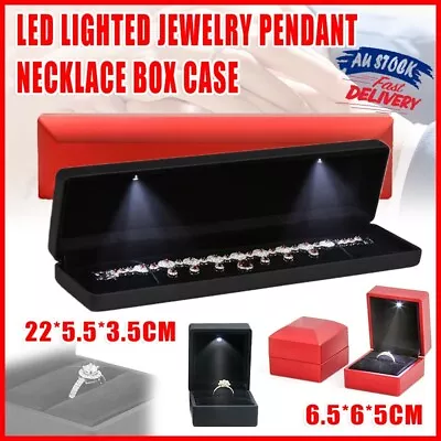 LEDLighted Jewelry Pendant Necklace Box Case Jewellery Display Gift Ring Storage • $11.97