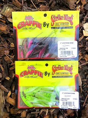 2 Packages Mr Crappie Strike King 2  Lightning Shad - 2 Colors • $10.99