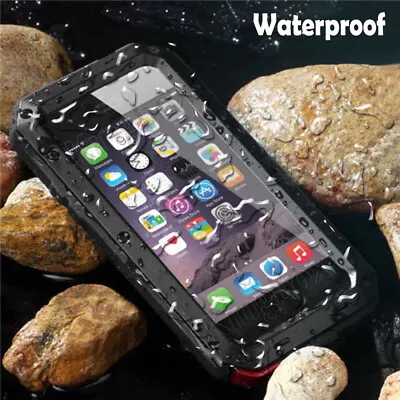 $18.99 • Buy Waterproof Alloy Metal Shockproof Case Cover Tempered Glass For IPhone & Samsung