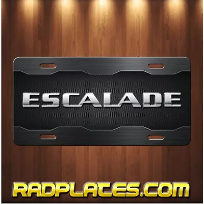 ESCALADE Inspired Art On Simulated Carbon Fiber Aluminum License Plate Black C • $19.97