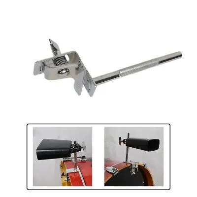 Drum Cowbell Connector Holder Clamp For Bass Drum Mount With L Shaped Rod • £15.23