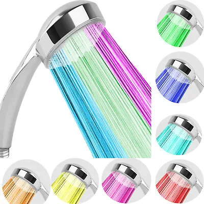 NEW Colorful Head Home Bathroom 7 Colors Changing LED Shower Water Glow Light • $13.13