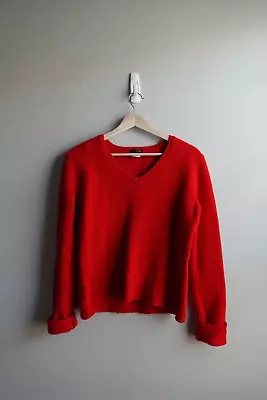 J. Crew Red 100% Wool V-Neck Classic Sweater Size Medium • $30