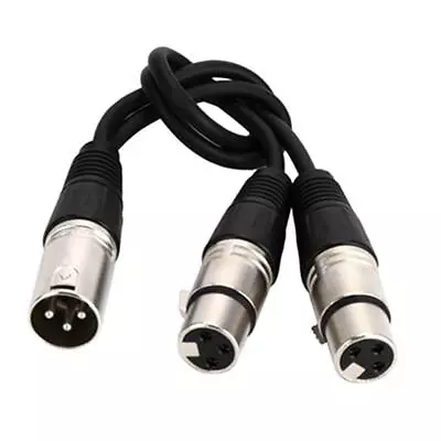 Female To 2 XLR Double Male Professional Audio Splitter Y • £10