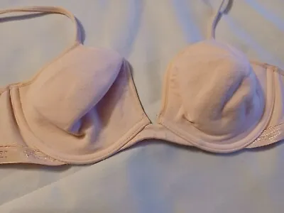 Victoria Secret 34C Demi Bra Full Coverage Nude Beige Cotton Logo NEW • $17.95