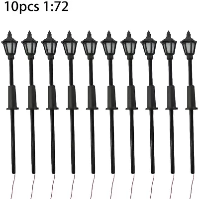 £4.96 • Buy 10pcs HO OO Gauge Model Train Lamps Railway Lamp Posts Led Street Lights 1:72