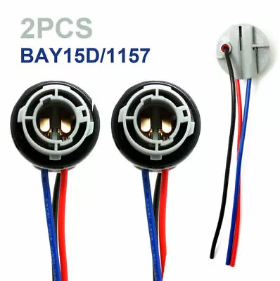 2pcs 1157 2357 Replacement Plug Socket Extened Wiring Harness Tail Brake Light • $8.41