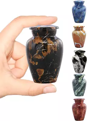 Marble Finish Metal Keepsake Urn - Mini Cremation Urn For Human Or Pet Ashes - T • $20.38